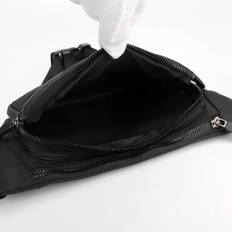 Men's multi compartment cross waist bag with adjustable strap and travel necessities, suitable for daily commuting, outdoor and