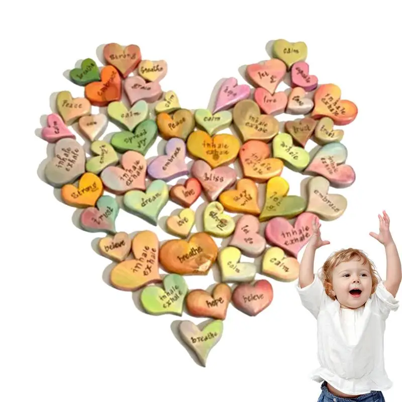 

Carved Wood Affirmation Hearts Unique Message In Heart Shaped Bauble Mini Heart Ornaments Keepsake Gifts Thinking Of You Present