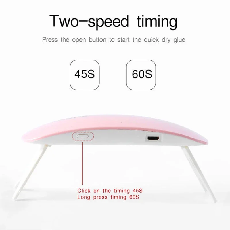 Nail Drying Lamp Table Nail Light Machine Portable Mini Usb 6W 3LED UV Manicure Lamp for Gel Polish Art USB Home Use