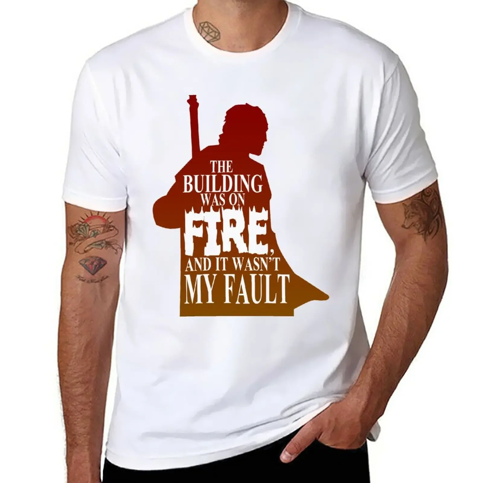 

The Building was on Fire T-Shirt Blouse tops animal prinfor boys oversized t shirt men