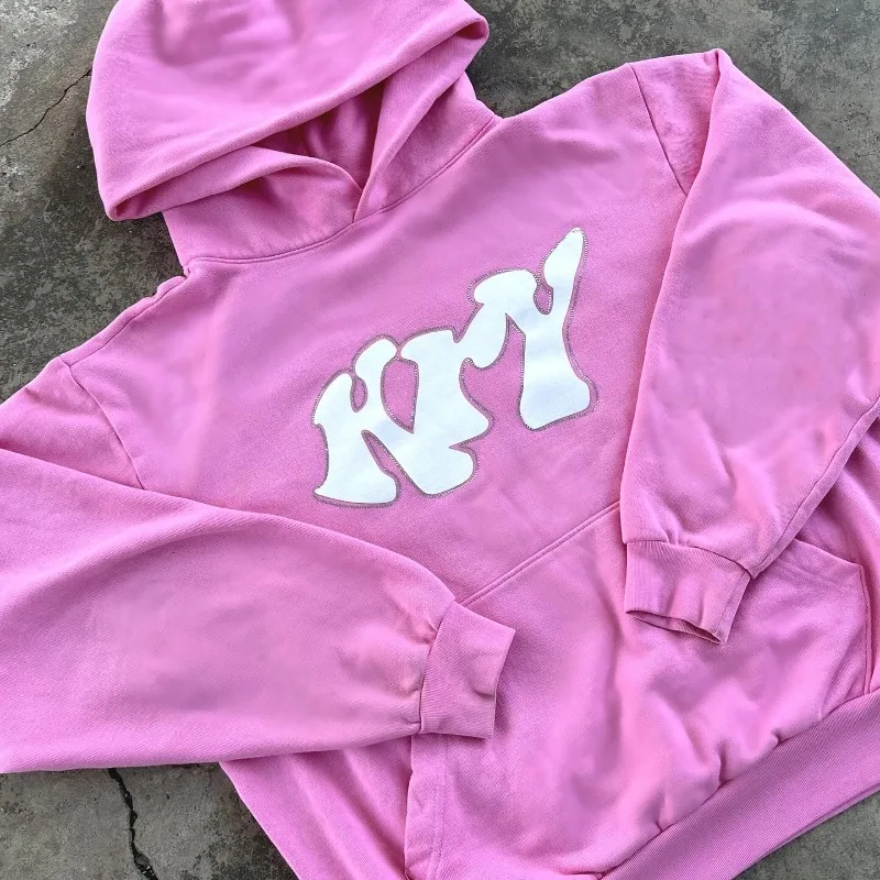 Fashionable Gothic Trendy Letter Printed Oversized Pullover Men's 2024Y2K Streetwear Harajuku Loose Casual Hoodie Tops Clothes 4