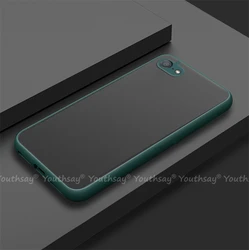 Sleek Silicone Matte Rubber Translucent Phone Case Cover - iPhone 16 (Black Green)