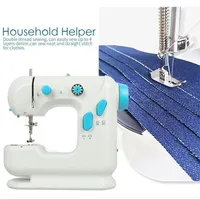 Mini Sewing Machine Built-in Light Mending Machine Dual Speed Double Thread Stitching Electric Pedal Sewing EU Plug Small Gadget 2