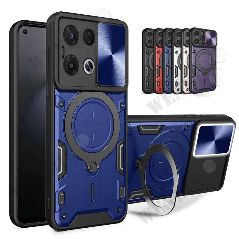 Cover Antiurto Oppo A98 con Anello per Genitori - Azzurro Sicuro