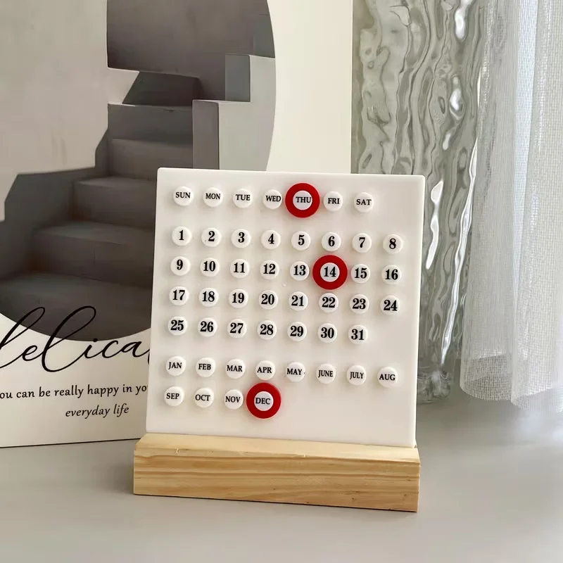 Calendario creativo mini fai-da-te da tavolo, decorazione per scrivania, calendario decorativo per feste