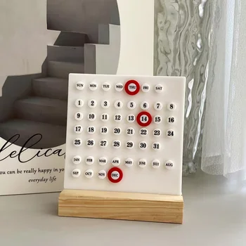 Calendario creativo mini fai-da-te da tavolo, decorazione per scrivania, calendario decorativo per feste