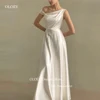 OLOEY Simple Silk A Line Korea Wedding Dressses Photoshoot One Shoulder Off Shoulder Bridal Gowns Formal Party Dress 1