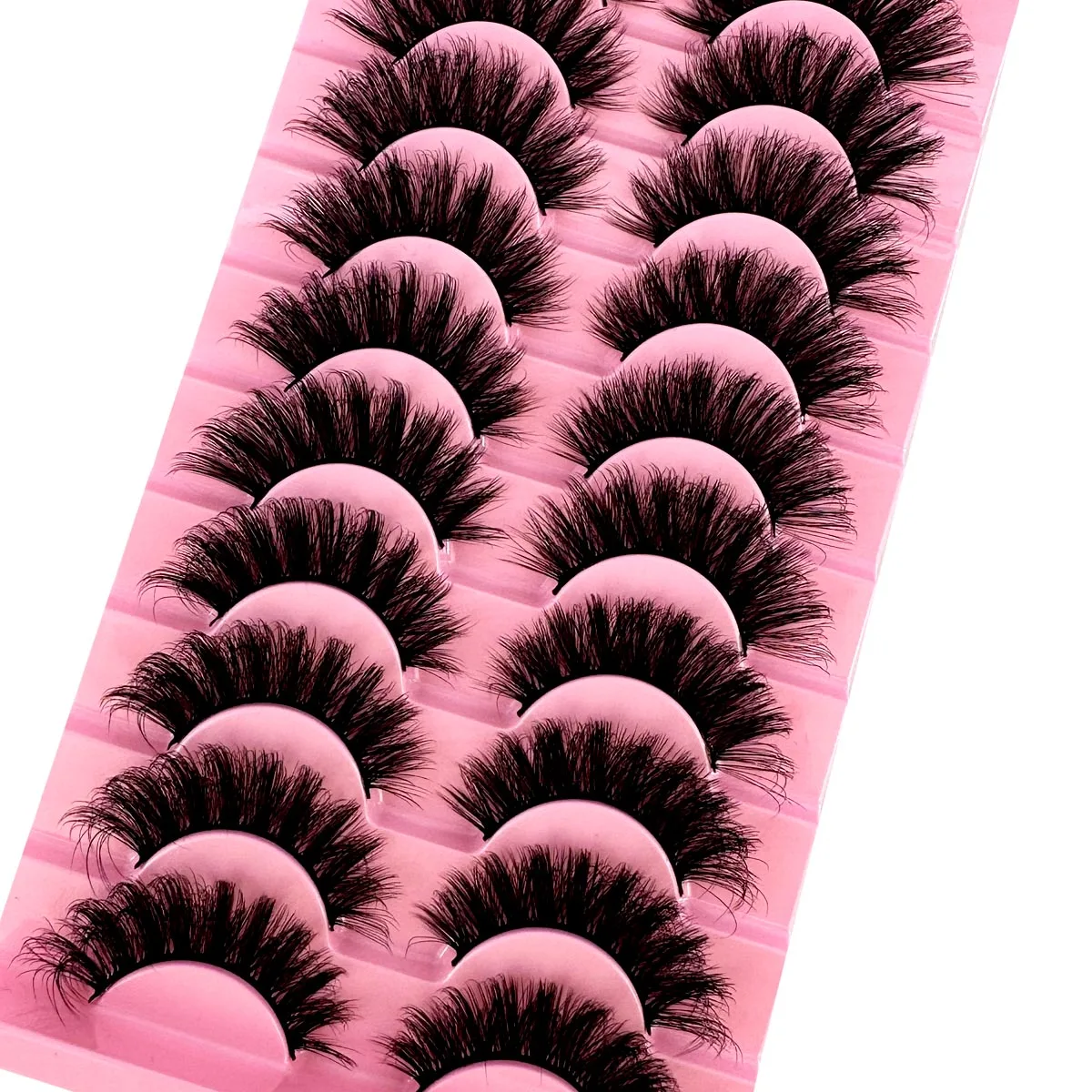 NEU 10 Paar Katzenaugen-Wimpern, flauschige künstliche Nerzwimpern, 8D-Wimpernpackung, dramatische lange, dicke Volumenwimpern, falsche Wimpern – Detail 4