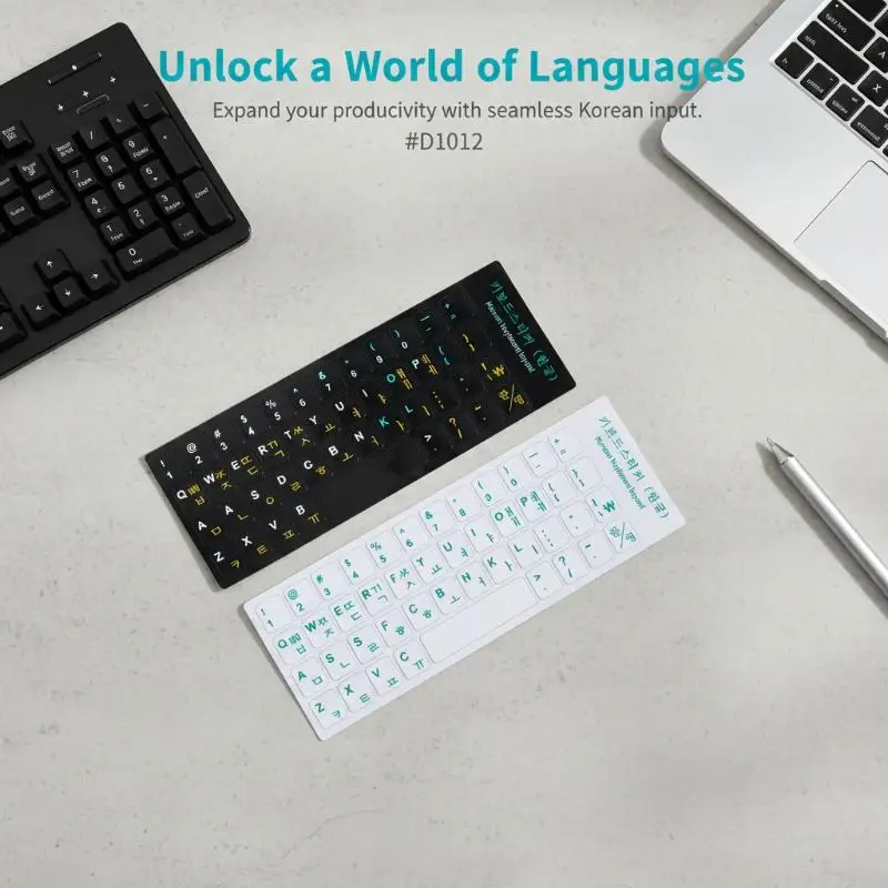 5Pcs 한국어 키보드 스티커 방수 PVC 키보드 데칼 노트북 데스크탑 PC 장식 범용 스티커