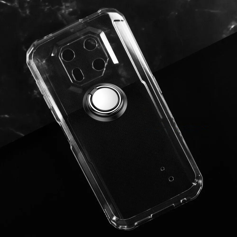 Rugged Back Ring Holder Bracket Phone Case with TPU Soft Silicone