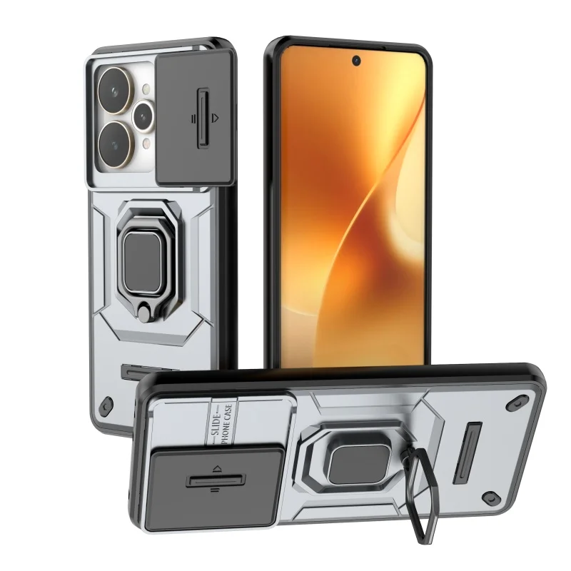 Shockproof Phone Case with Lens Protective Ring Holder - Durable Bumper Cover