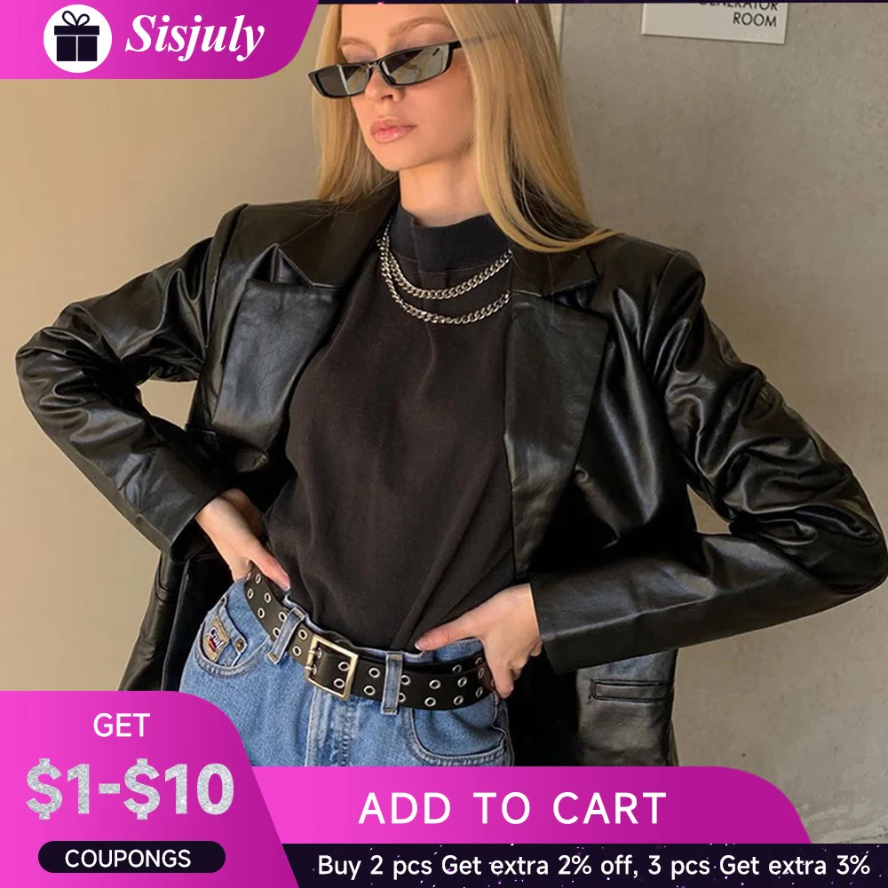 

Куртка женская кожаная с длинным рукавом, модный свободный элегантный мотоциклетный костюм, черный, весна-осень 2023