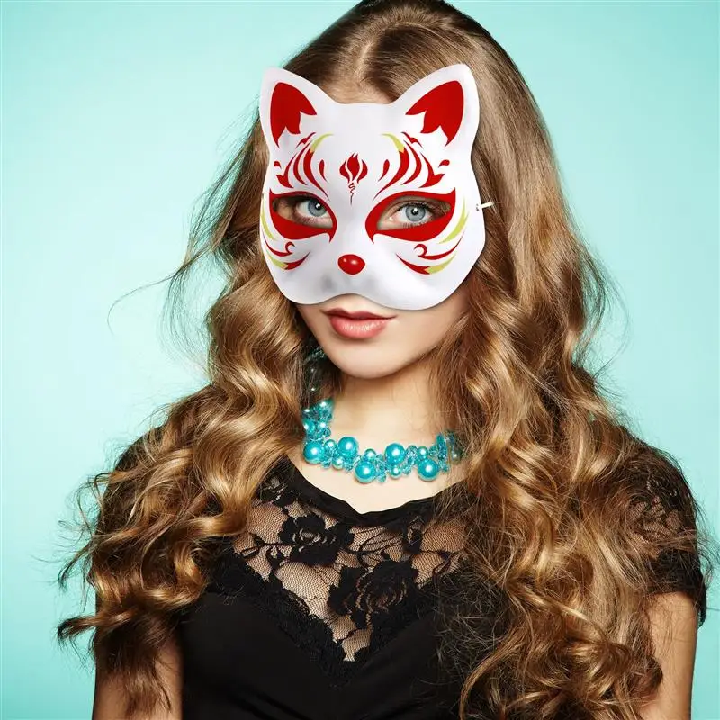 Masquerade Cat Face Masks DIY Party Masks Props Paintable Blank Party Cosplay Accessories 10/6/5/3pcs