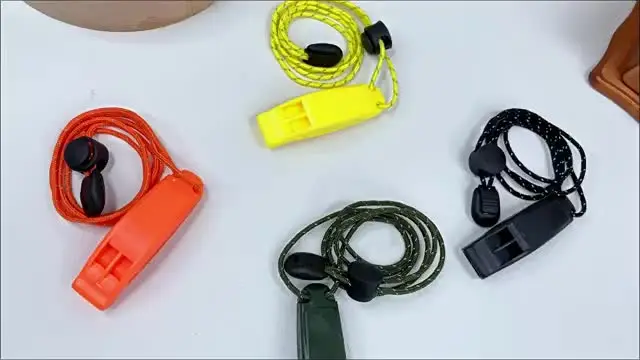 Pack 3 Silbatos De Emergencia Con Cordón Reflectante - Para Senderismo, Camping, Pesca