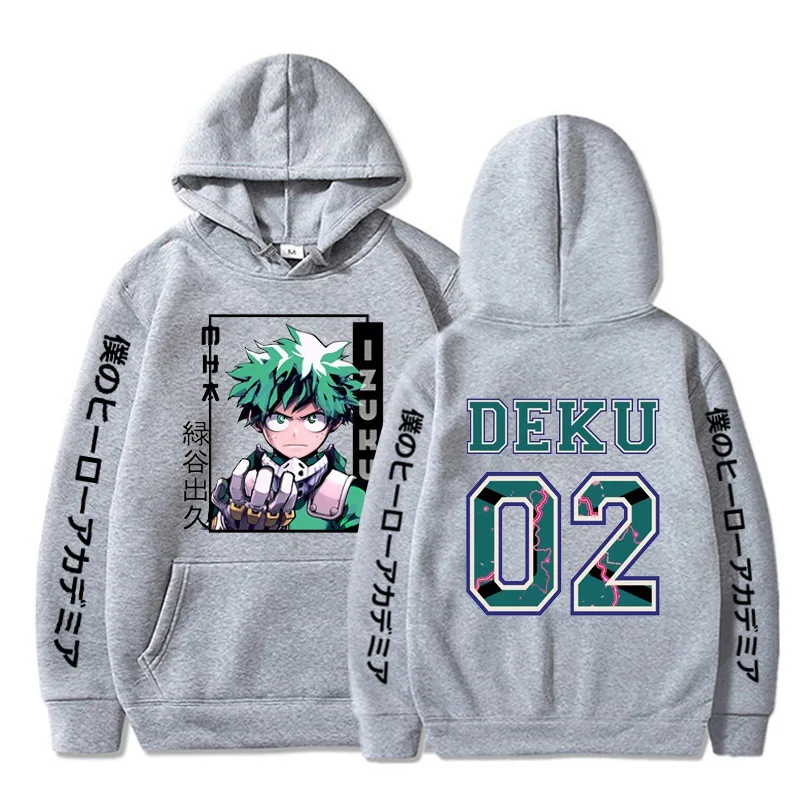 My Hero Academia Anime Hooded Midoriya Izuku Printed Men Women Hoodies Long Sleeve Casual Loose Sweatshirt Harajuku Streetwear 3