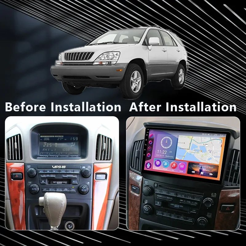 MAMSM-reproductor Multimedia con Android 13 para coche, Radio estéreo con navegación GPS, 4G, Carplay, para Toyota Harrier Lexus RX300 1997-2003