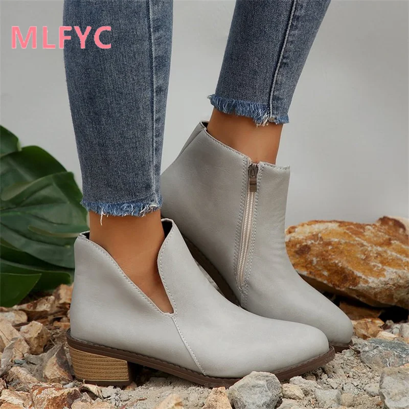Autumn Winter New Foreign Trade Large Size Single Shoes European American Flat Bottom Side Zipper Women's Casual Single Shoes