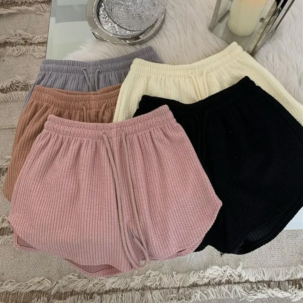 Women Summer Workout Shorts-High Waist Elastic Lace Up Wide Leg Sweat Shorts Loose Fitness Running Sports Pants with 반바지