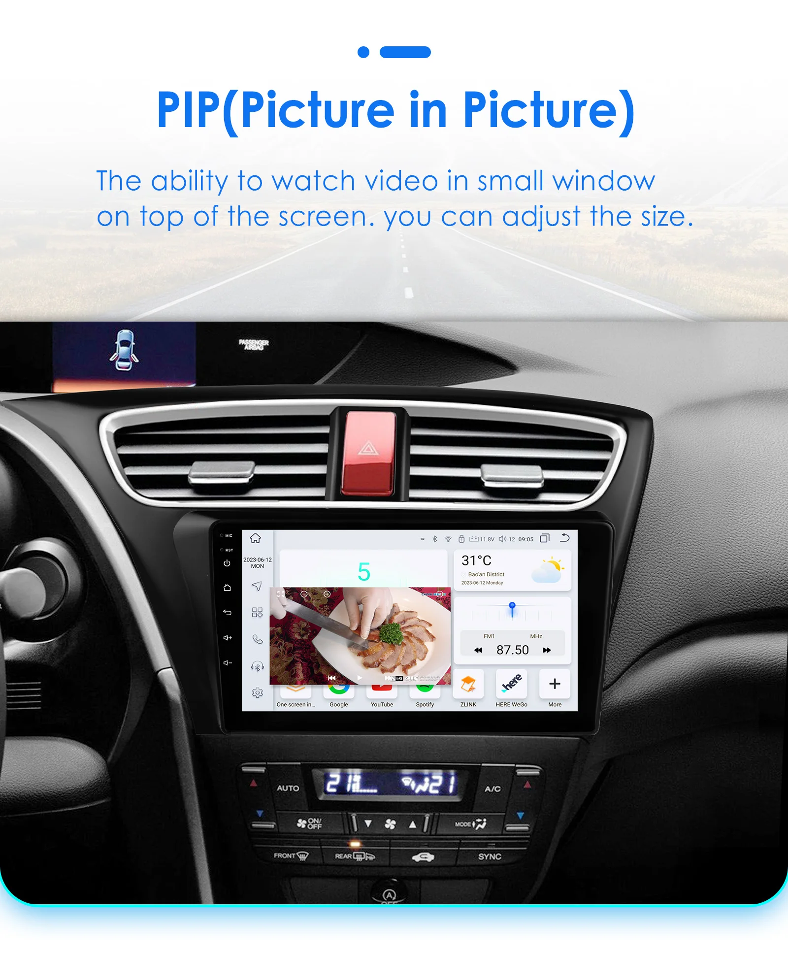 2Din Android13 Car Radio For Honda Civic 9 FK FB 2012-2017 wireless carplay Intelligent Screen 2din autoradio DSP 4G 360Camera