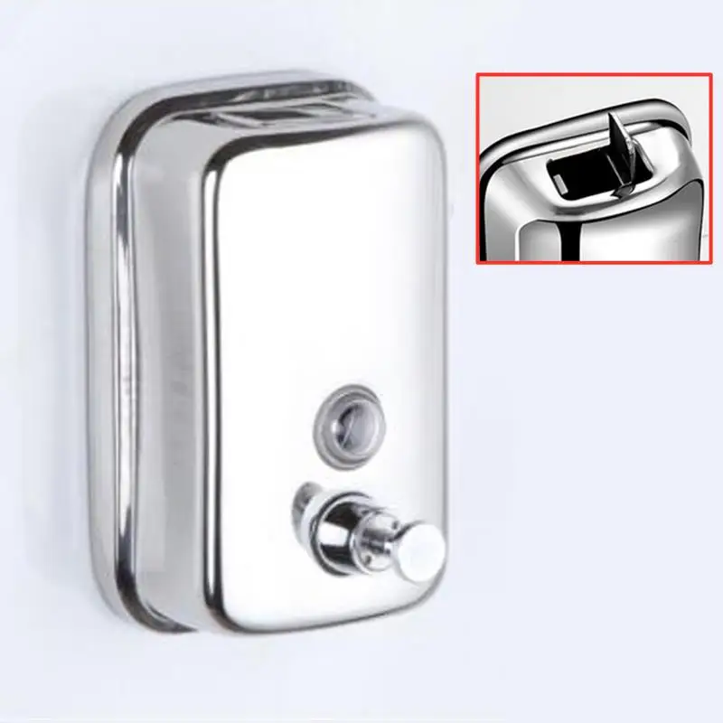 500ml ห้องน้ําติดผนังเครื่องจ่ายสบู่เหลวสแตนเลสเจลทําความสะอาดมือขวดเจลอาบน้ําครัวจานสบู่คอนเทนเนอร์ 1