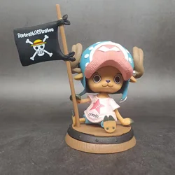 9cm One Piece Figure Anime Chopper With Flag Action Figurine Doll Model Toys PVC Statue Collection Car Decoration Children Gifts