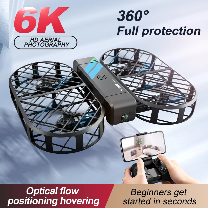 V38 Nieuwe Rc Drone Wifi Fpv Hover Camera Hd 6K Pocket Afstandsbediening Helikopter Rc Vliegtuig Opvouwbaar Dronspeelgoed Cadeau Voor Kinderen