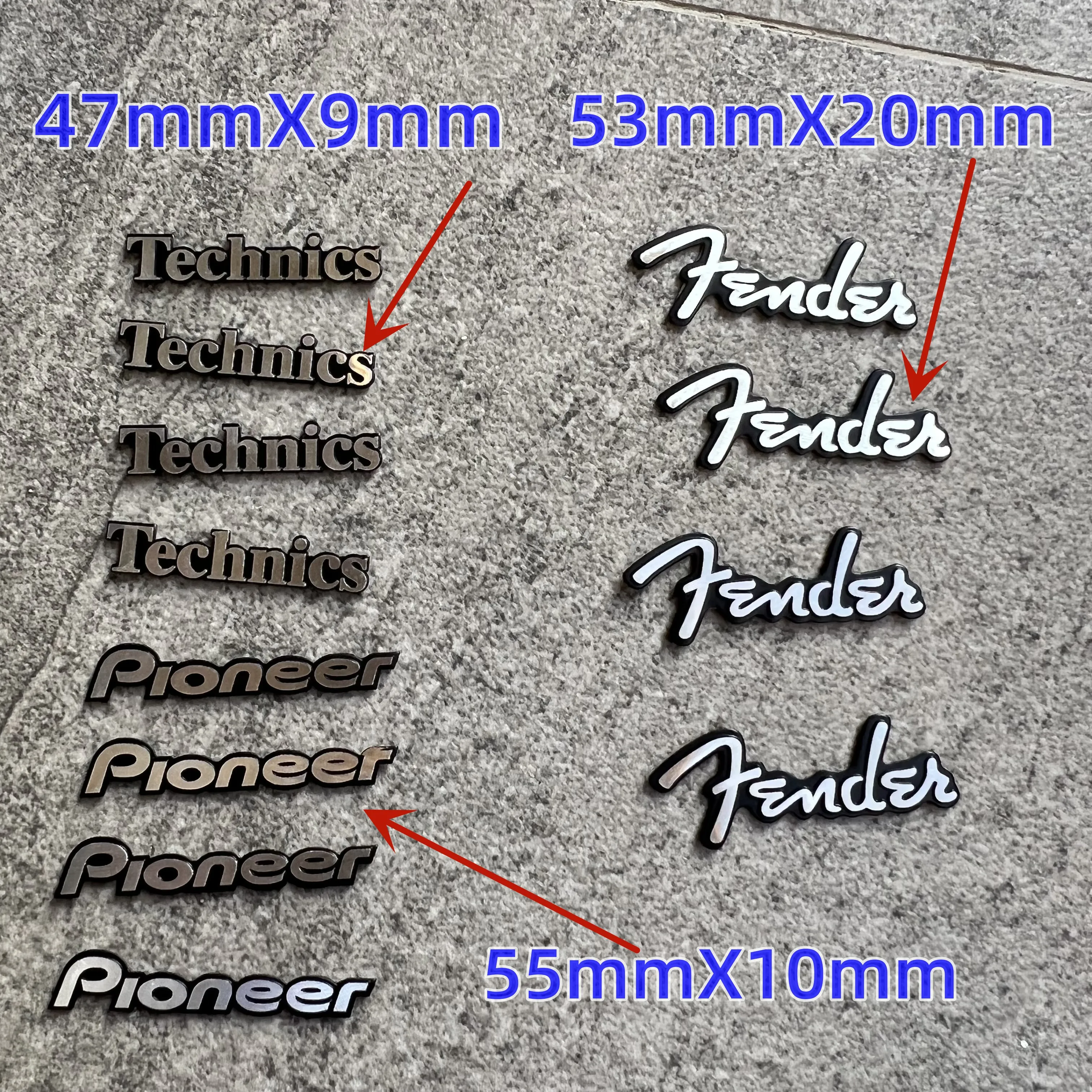 

Size: 47mm/ 53mm/ 55mm6pcs 3D Metal Aluminum Alloy Car Speaker Emblems Stickers For Pioneer Technics FENDER Suitable for Any Car