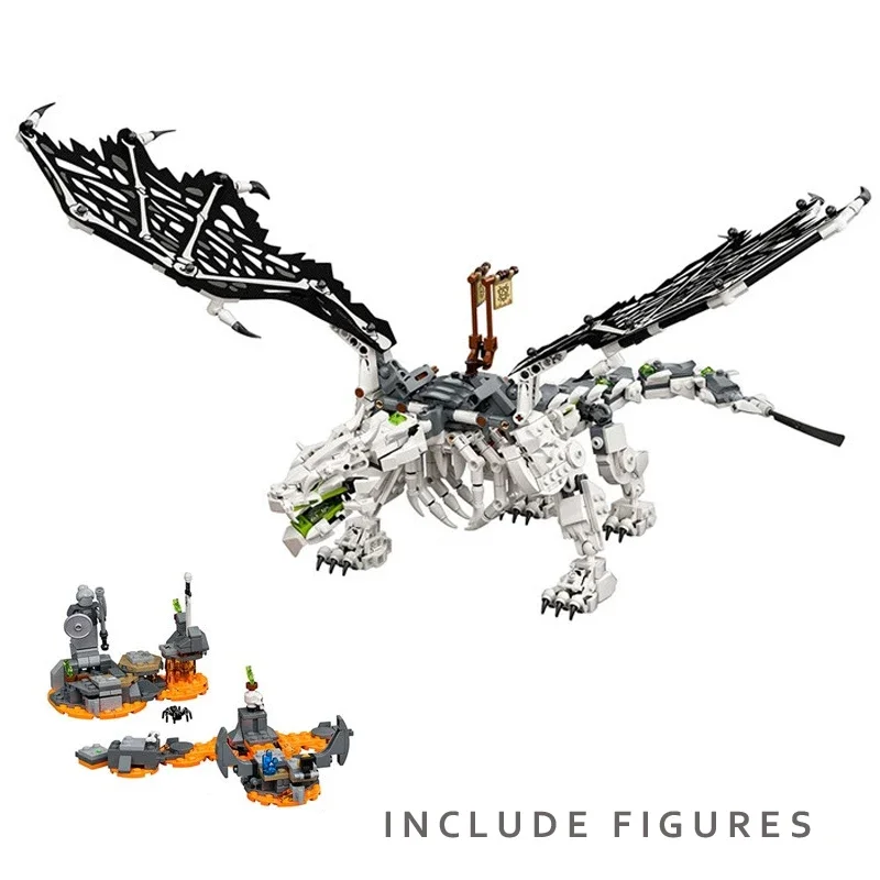 Toy Building Blocks Skull Sorcerer Dragon Model Building Blocks Bricks Ninja Compatible 71721 with Figures Boys DIY Toys for Children Gifts