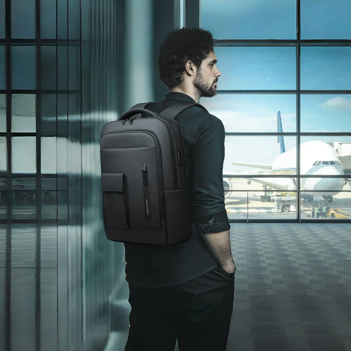 Heroic Knight Travel Backpack Multifunctional Business Laptop Backpack for 17" Waterproof Men Outdoor Work Camping