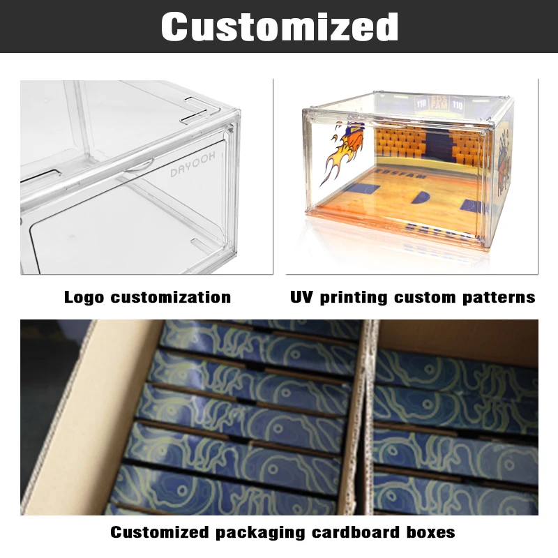 Thicken Acrylic Shoe Storage Cabinet Clear Shoe Box Stackable Magnetic Open Sneaker Rack Shoes Organizer