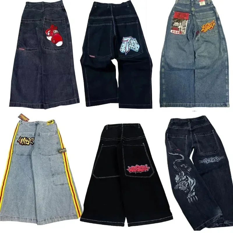 

Hip Hop Baggy Jeans New Harajuku Y2K Embroidered High Quality High Waisted Jeans Biggest Trashy Ropa Aesthetic Wide Trouser