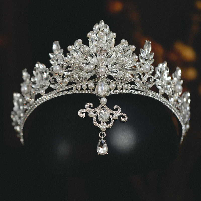 

CC Crystal Tiaras and Crowns Women Hair Accessories Wedding Headdress Engagement Hairwear 100% Handmade Pageant Diadems AN049