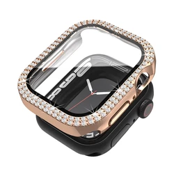 Radiant Diamond Tempered Glass Protective Case - iWatch 46mm (Rose gold)