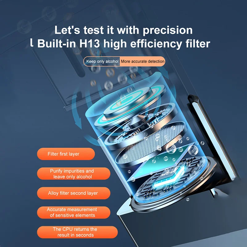 Non-Contact Alcohol Tester with LED Digital Display Alcoholmeter Alcohol Tester Accuracy TYPE-C Chargeing Diagnostic Tool