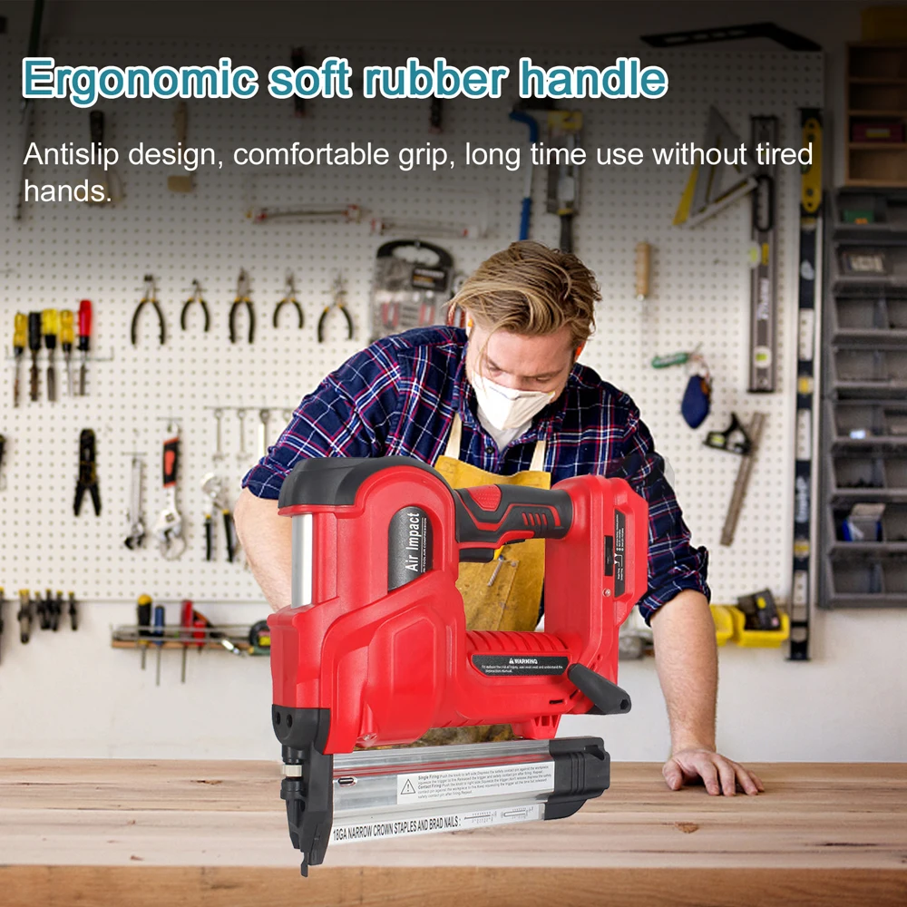 Cordless Electric Nail Gun Straight/N-shape Nails Nailing Machine with 32mm 50mm Nails Rechargeable Nailer For Makita Battery 5