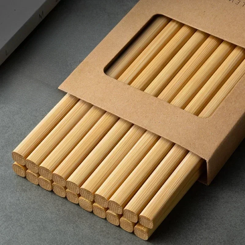 Eco-Friendly Bamboo Chopsticks Set, Unpainted & Wax-Free, Mold-Resistant, Anti-Slip Design (5/10 Pairs)