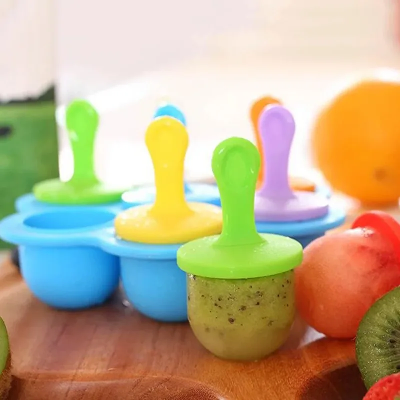 Ice Cream Mold Silicone Popsicle Bar Reusable Non-stick Ice Cube Tray Homemade Food for Kids Mini DIY Family Party Essentials