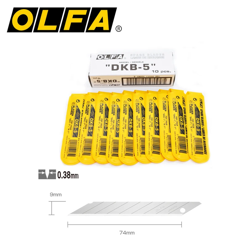 Original Japanese OLFA DKB-5 9mm blade with 30 degree angle graphic replacement blade 50 piece