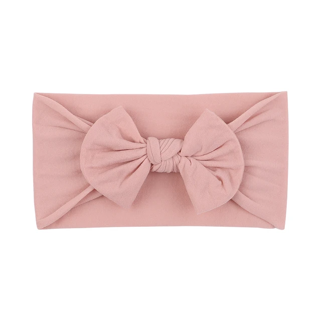 Solid Color Broadside Bowknot Headband for Kids Girls Elastic Hair Band Baby Hairband Boutique Turban Headwear Hair Accessories 16