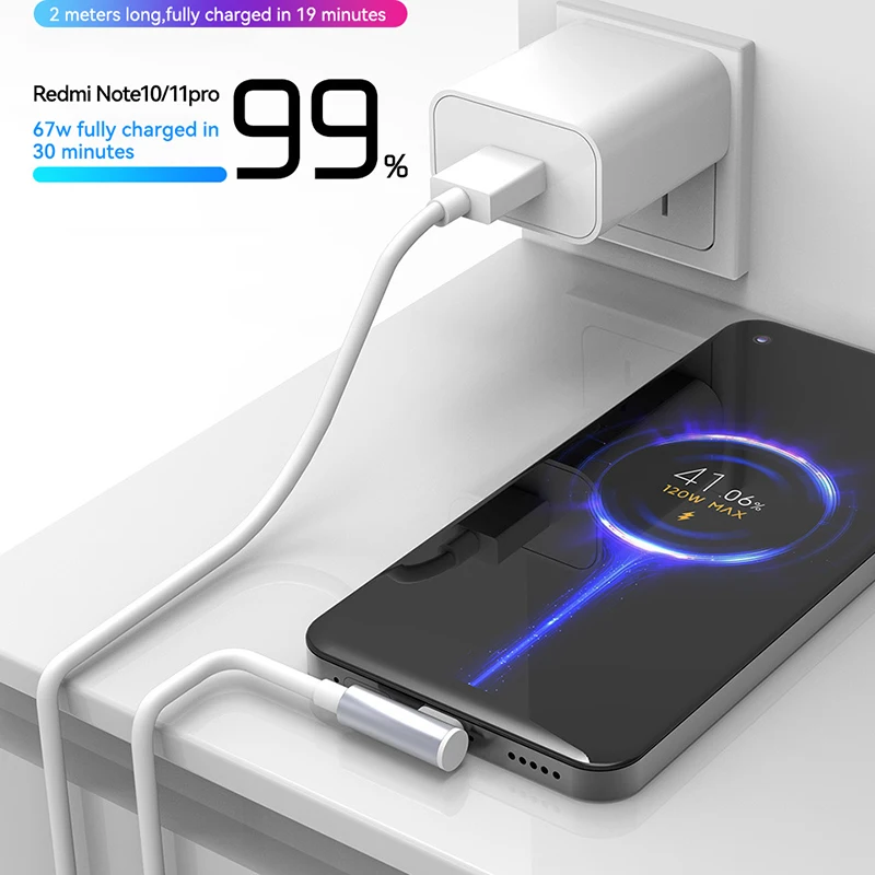 Original Xiaomi 120W 67W 6A USB Type C Fast Turbo Charger Cable