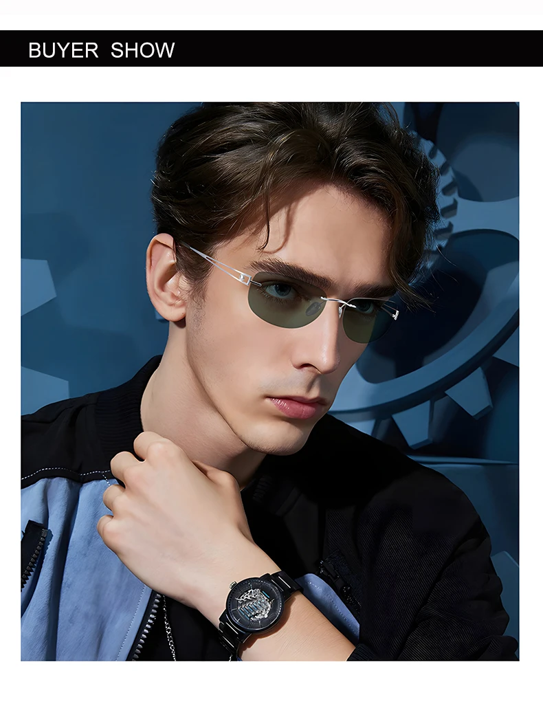 Krasivyy Women's Rimless Oval Screwless Titanium Sunglasses 1