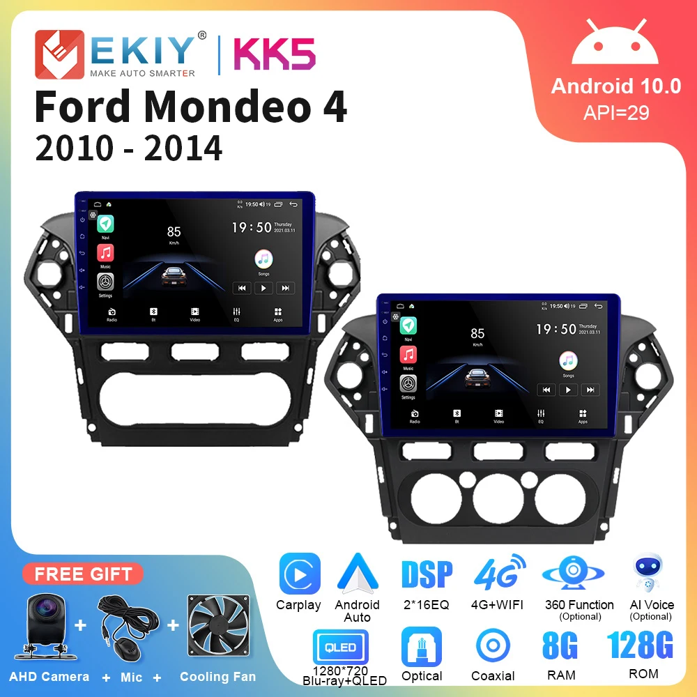 

EKIY KK5 AI Voice 2 Din Android Auto Radio For Ford Mondeo 4 mk4 2010-2013 2014 Carplay 4G Car Multimedia GPS 2din Autoradio DVD