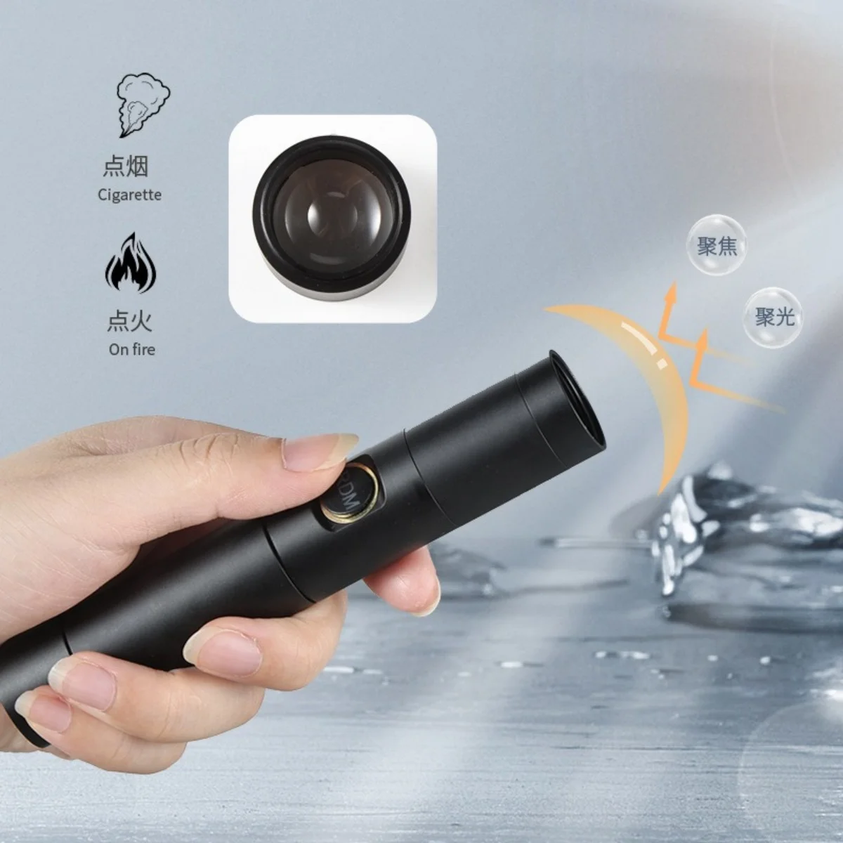 Mini Portable 138mm Flashlight Telescopic White Yellow Light Long Range 2142Lm 40W High Power Burn Powerful Emergency Torch