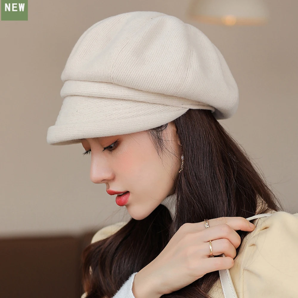 Cappello berretto da donna autunno inverno leggero misto lana di lusso mostra viso piccoli cappelli da ptore di moda berretto retrò inglese  200000297
