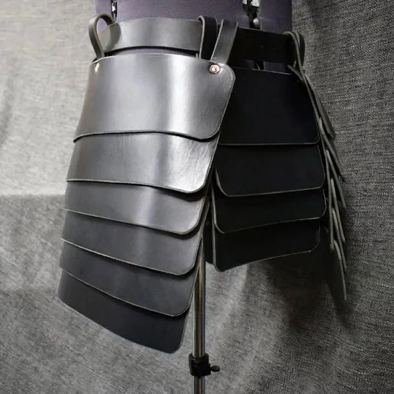 Falda Vikinga Medieval De Cuero PU Con Cinturón Ajustable – Delantal Gótico Con Borla – Talla Única Cintura 80-100 Cm – Ideal Para Cosplay, Halloween Y Ferias Medievales