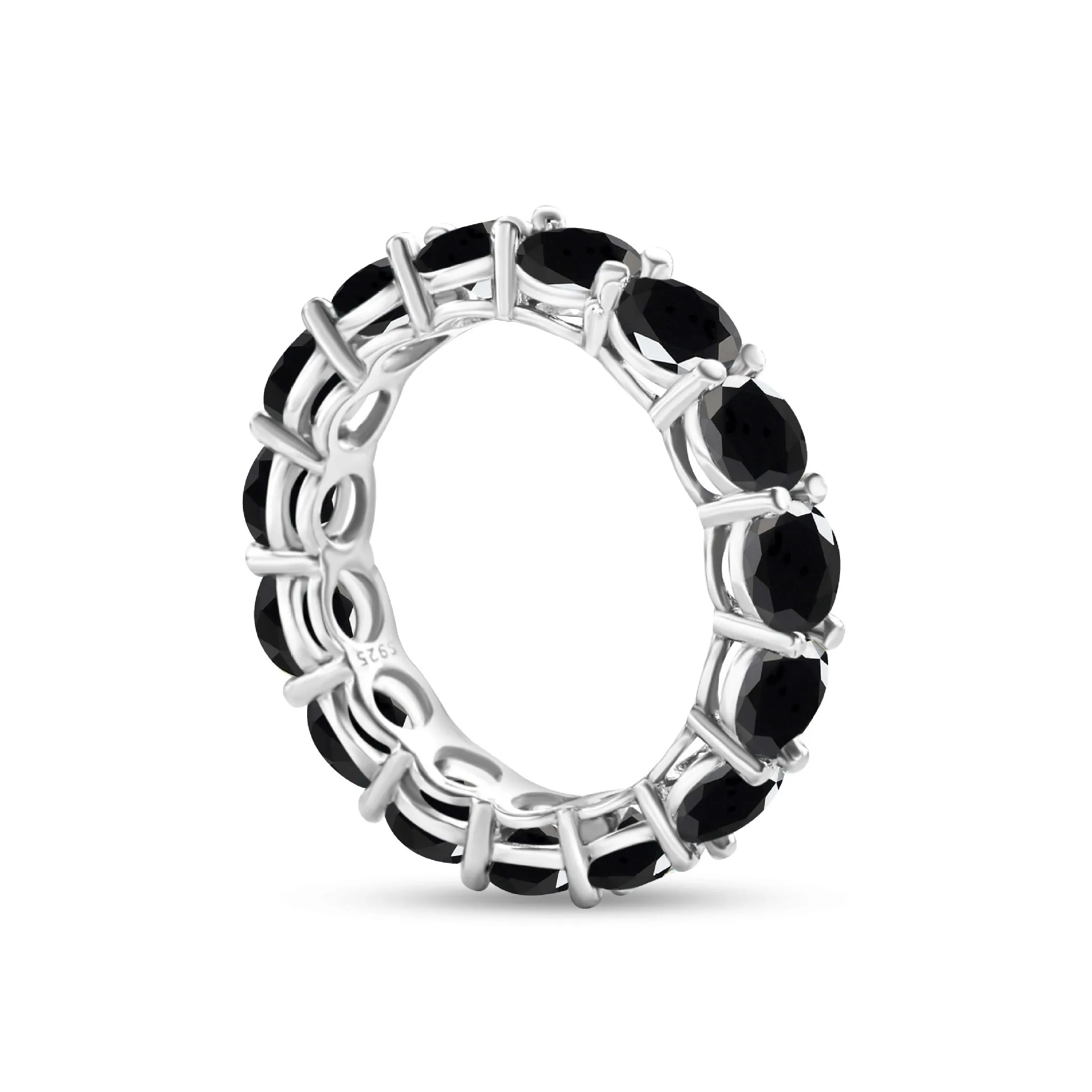 Boucles D'oreilles Homme Moissanite Noire 2,40Ct Argent 925 Plaqué Noir - Neuf