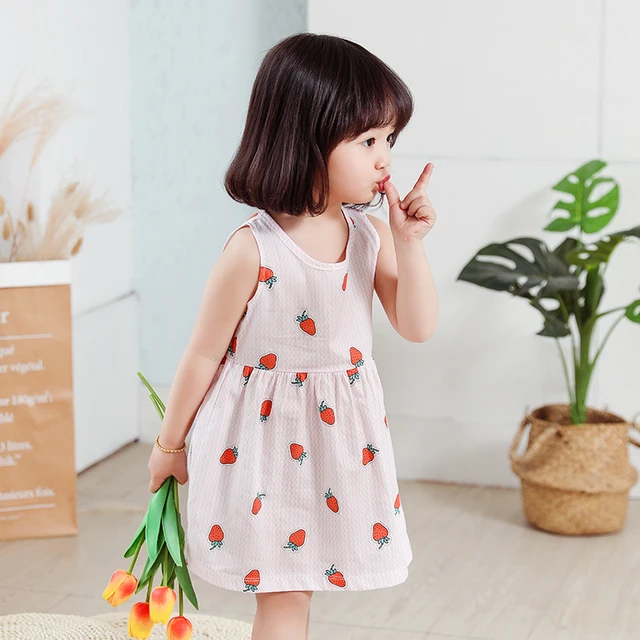 Amazon.com: Dutebare Toddler Baby Girl Dress Cotton Linen Ruffle Halter  Sleeveless Dresses Kids Summer Sundress Blue 80: Clothing, Shoes & Jewelry