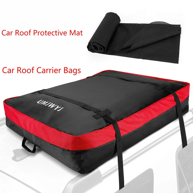 

Car Roof Cargo Bag, SUV Travel Storage Luggage Bag With Anti Slip Mat, 600D PVC Fabric Waterproof Roof Top Carrier Bag