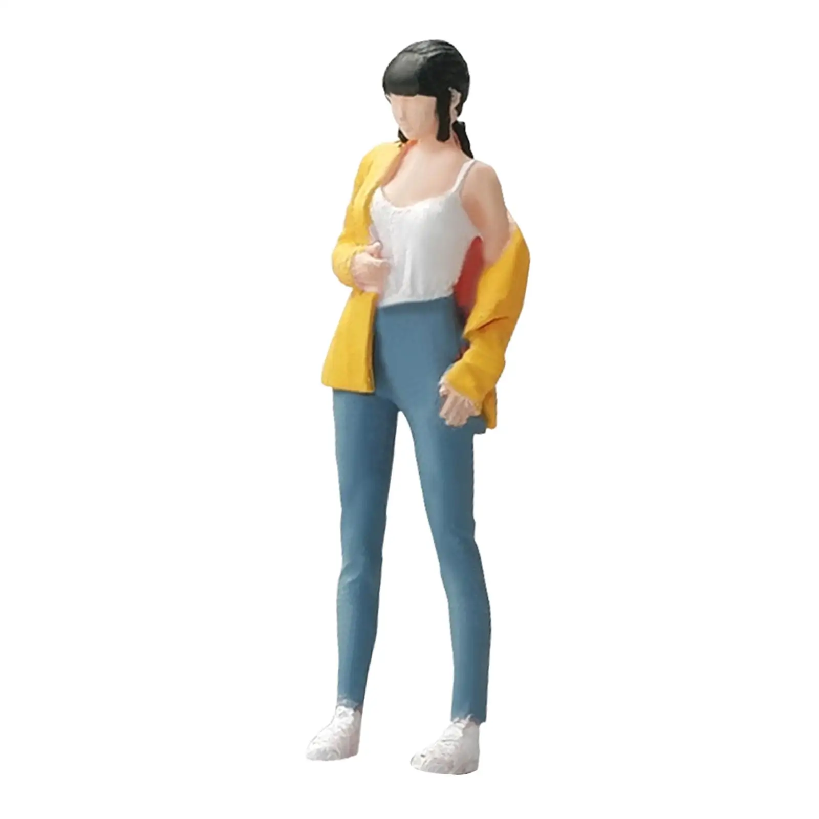 1:64 Girl Model Figure Pose Scene Character Woman Figurine Miniature People Model Handpainted DIY Scene Decor Diorama Layout