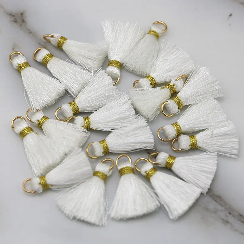 20pcs/pack Polyester Trim Gold Hat Fringe Tassel For Sewing Curtains Accessories DIY Jewelry Keychain Cellphone Straps Pendant